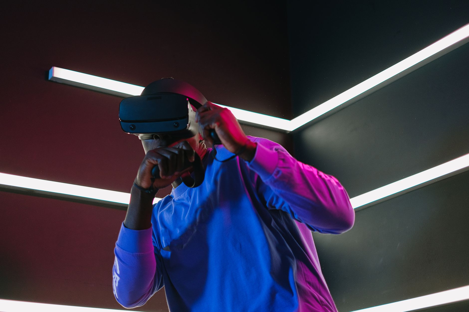 Futuristic interior with immersive technology